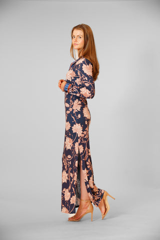 PRINTED ITY LONG SLV SHIRT LONG DRESS