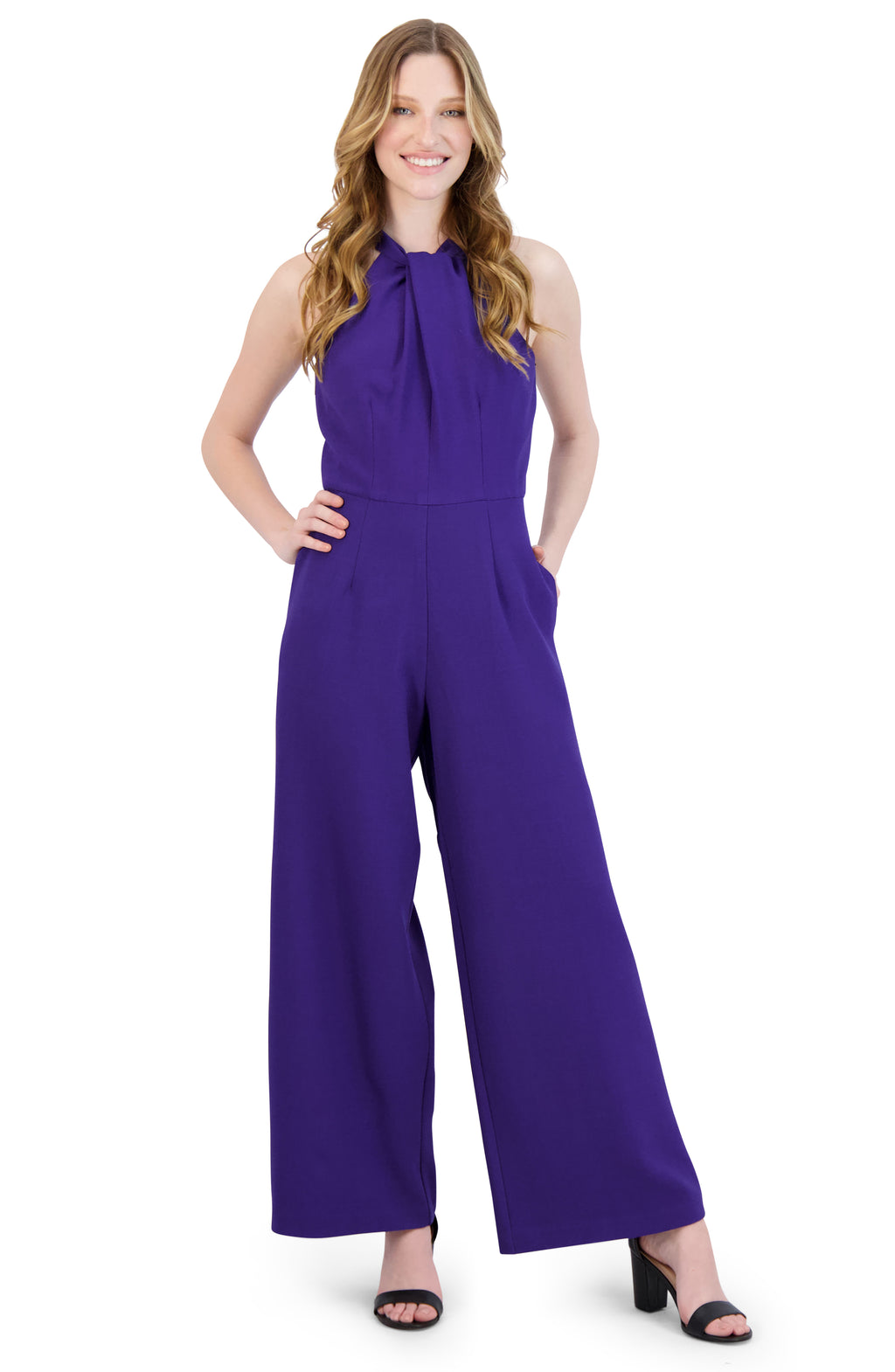 Halterneck Jumpsuit - Dark purple - Ladies