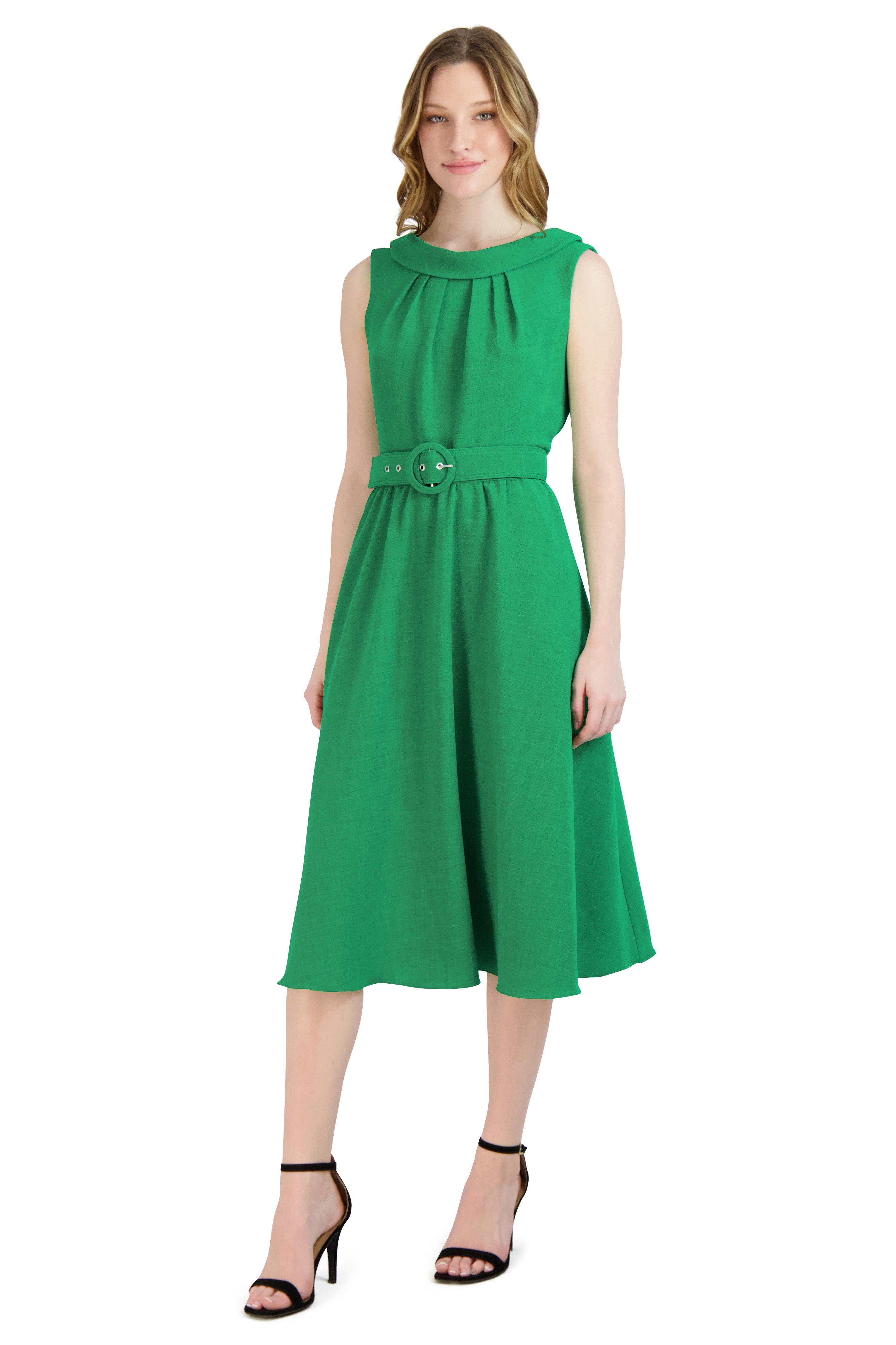DONNA RICCO - ROLL NECK FIT AND FLARE DRESS JULIA JORDAN DONNA RICCO - ROLL NECK FIT AND FLARE DRESS JULIA JORDAN