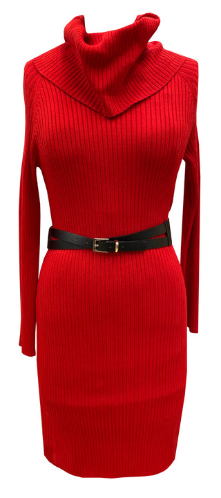 DONNA RICCO - ROLL NECK LONG SLEEVE SWEATER DRESS