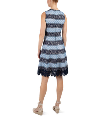DONNA RICCO - BONDED LACE FIT AND FLARE DRESS