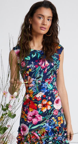 DONNA RICCO - EXTENDED SLEEVE CUPCAKE DRESS