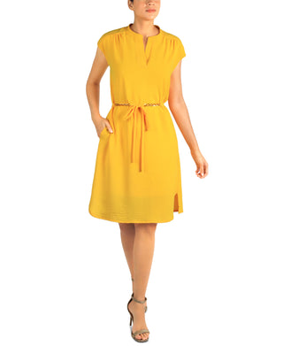 DONNA RICCO - EXTENDED SHOULDER DRESS