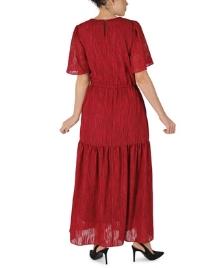 DONNA RICCO - FLUTTER SLEEVE VNECK DRESS