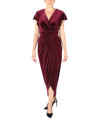 DONNA RICCO - RUFFLE SLEEVE TULIP HEM DRESS