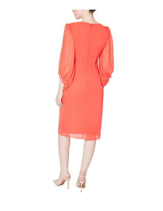 DONNA RICCO - LONG SLEEVE V-NECK SHORT DRESS