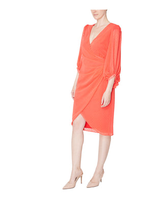 DONNA RICCO - LONG SLEEVE V-NECK SHORT DRESS
