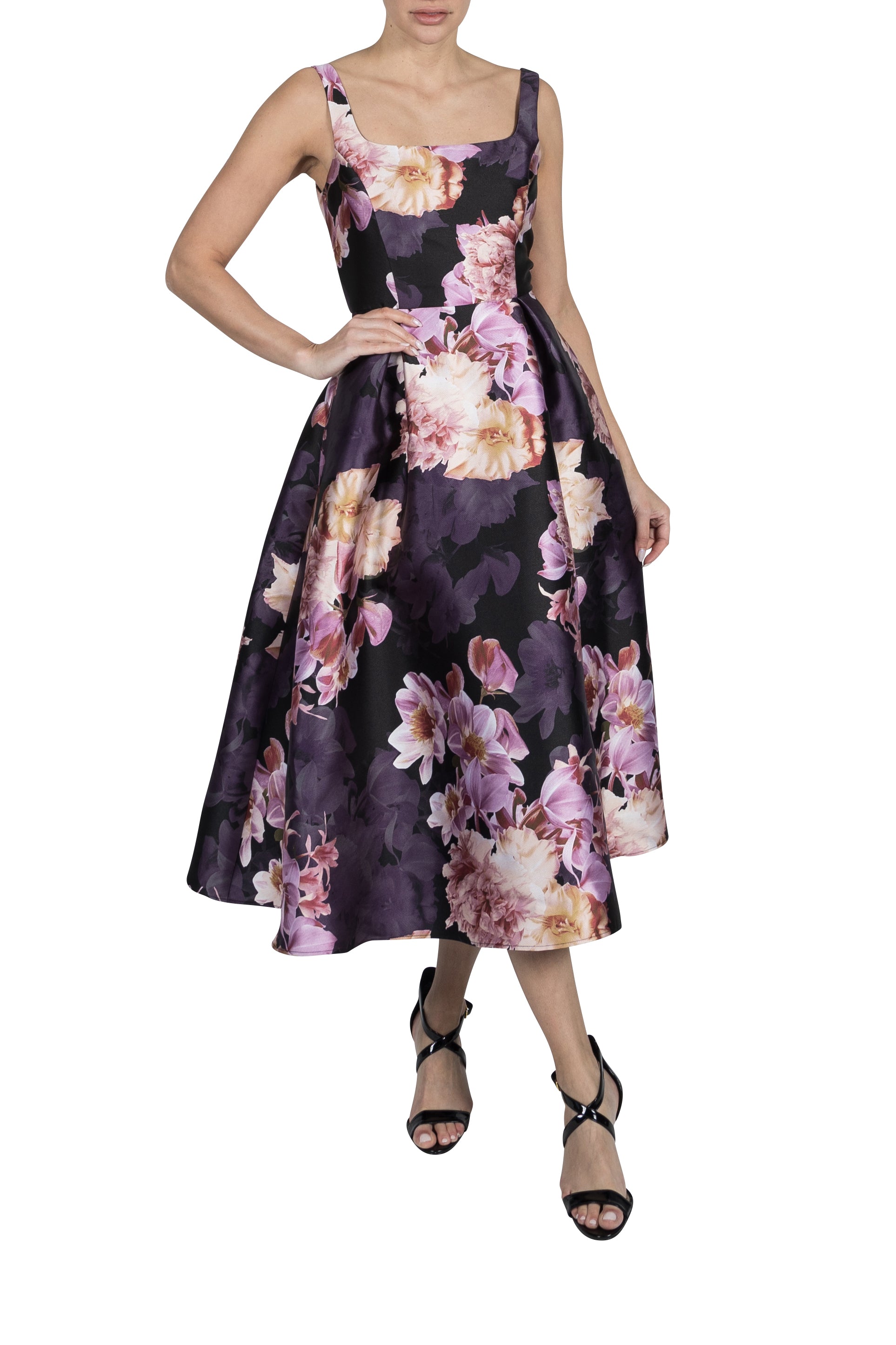 donna ricco purple dress Donna Ricco Dress 100% Silk Chiffon Sleeveless Fit-Flared Purple Size 4P