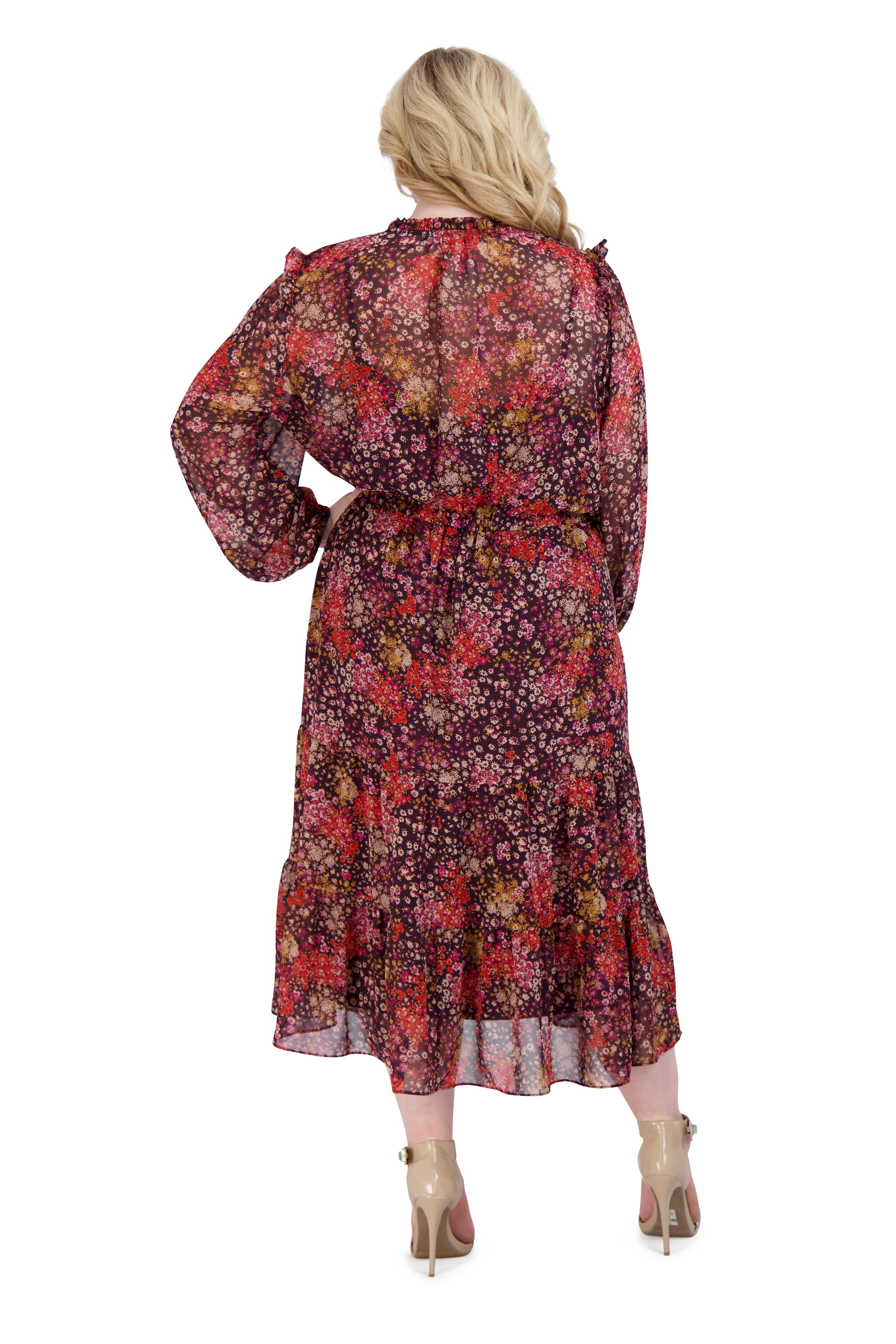 Long Sleeve Midi Drawstring Waist Dress JULIA JORDAN Long Sleeve Midi Drawstring Waist Dress JULIA JORDAN