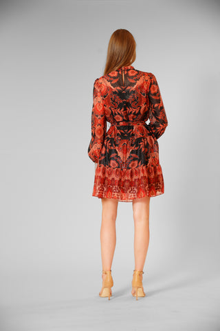 PRE-ORDER: RUFFLE NECK SWING DRESS