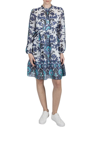 PRE-ORDER: RUFFLE NECK SWING DRESS