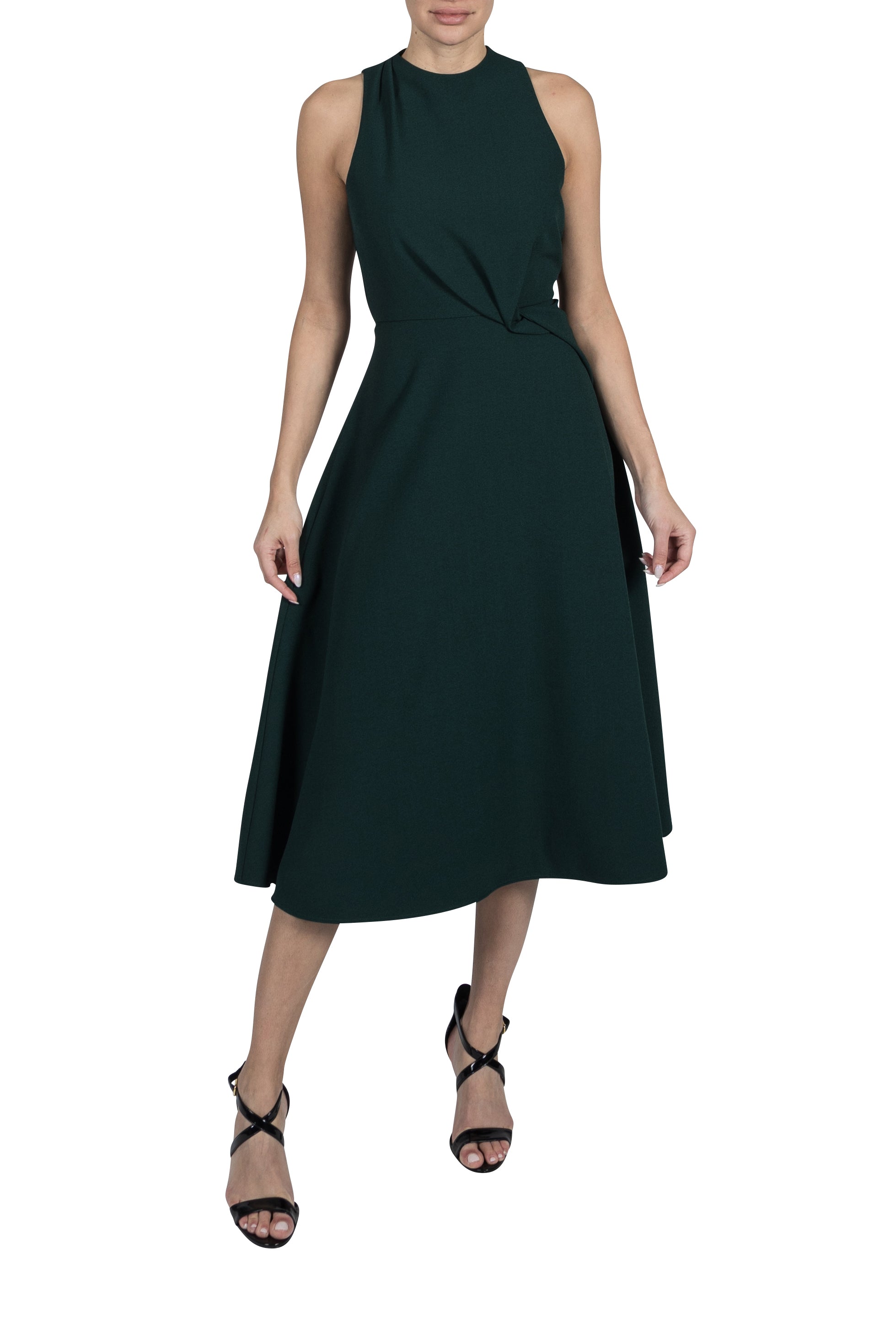 SLEEVELESS HIGH NECK WAIST DRAPE A LINE DRESS JULIA JORDAN SLEEVELESS HIGH NECK WAIST DRAPE A LINE DRESS JULIA JORDAN