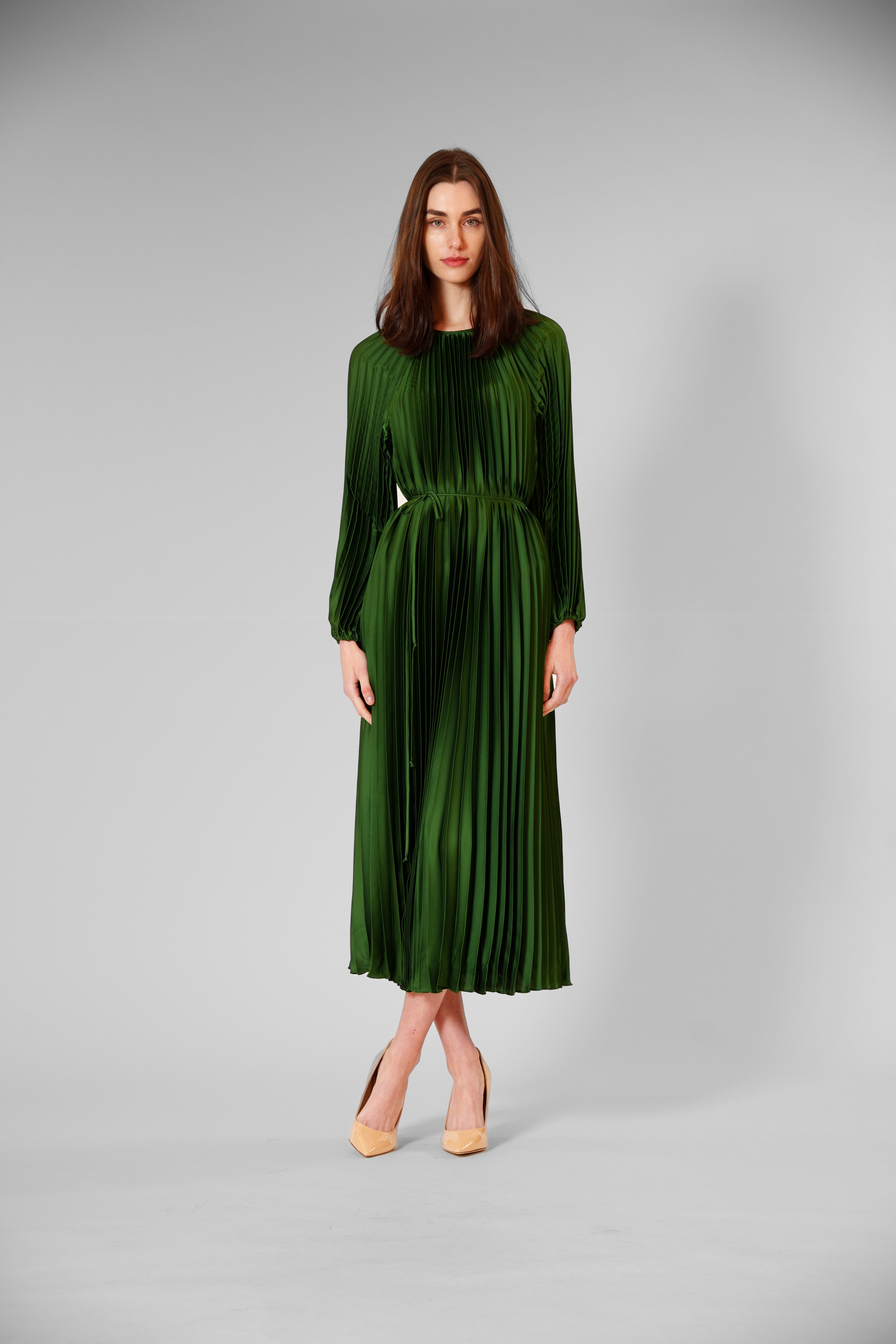 pleated maxi dress long sleeve PLEATED LONG SLEEVE WAIST TIE MAXI DRESS – JULIA JORDAN