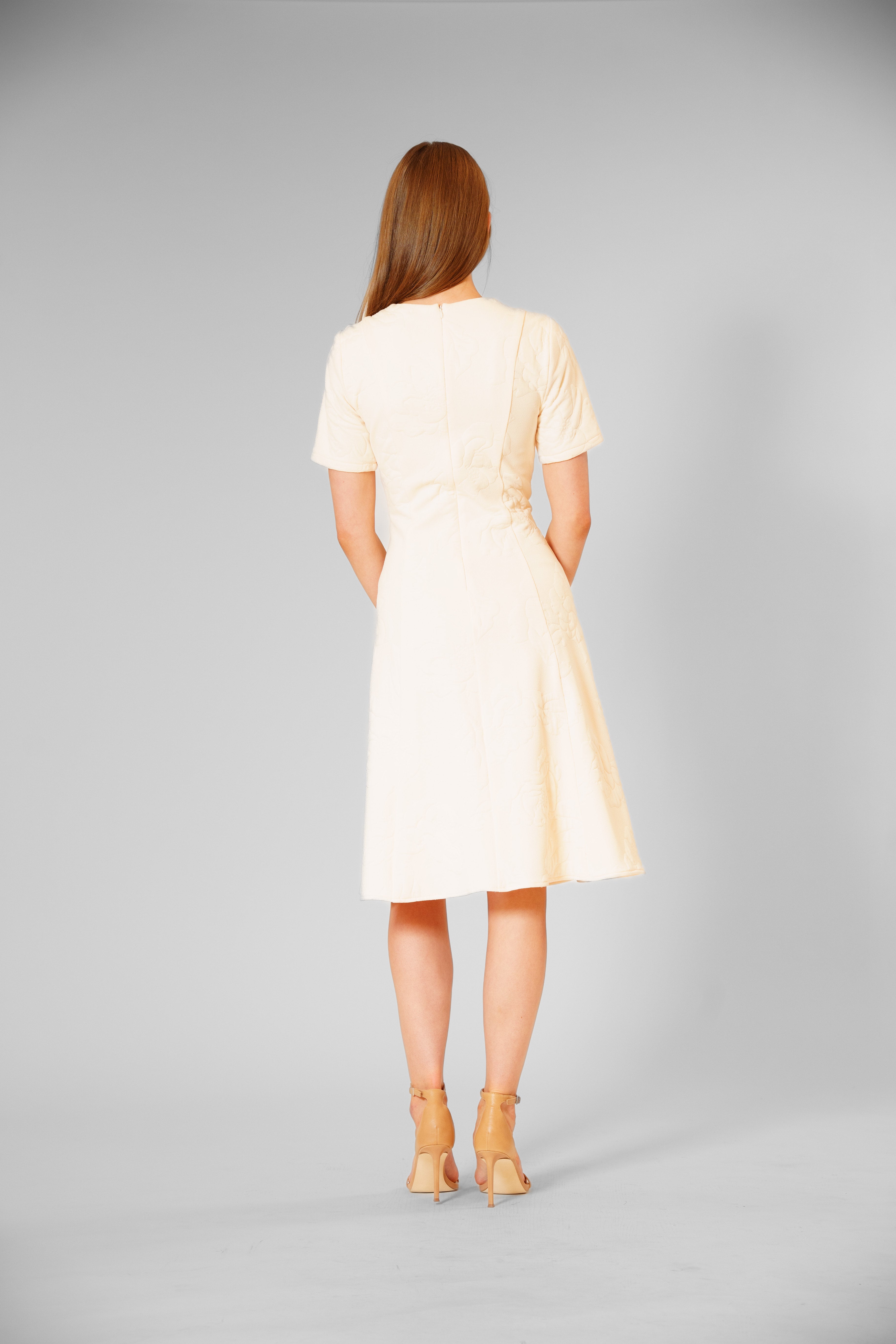 SHORT SLEEVED KNIT JACQUARD DRESS JULIA JORDAN SHORT SLEEVED KNIT JACQUARD DRESS JULIA JORDAN