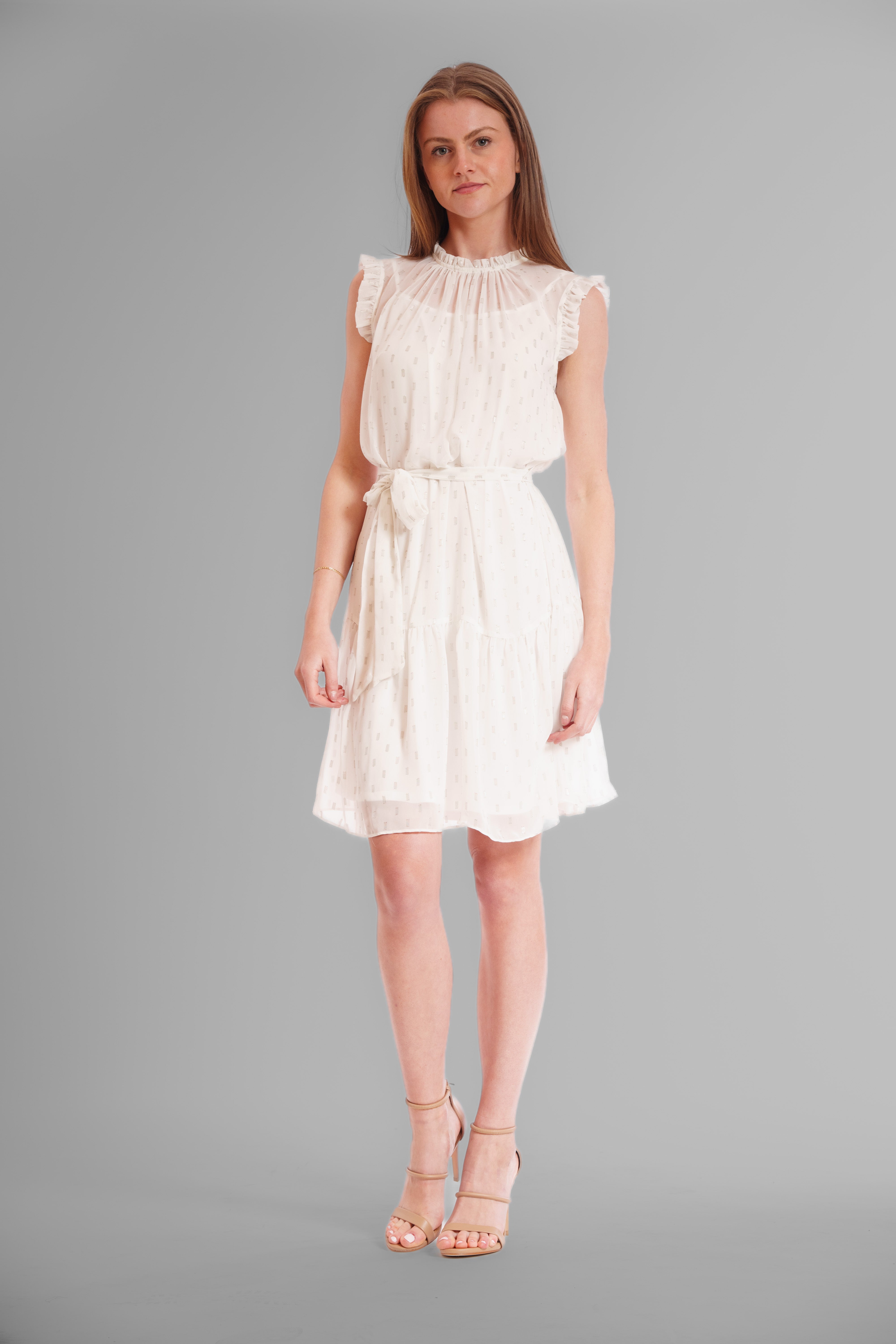 SLEEVELESS HIGH NECK TIERED DRESS JULIA JORDAN SLEEVELESS HIGH NECK TIERED DRESS JULIA JORDAN