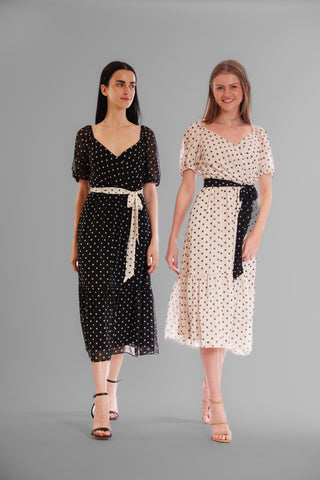 1PC SS SURPLICE MIDI DRESS