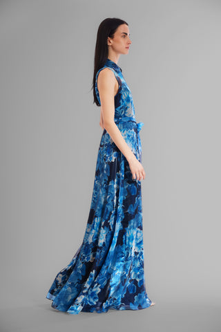 SLEEVLESS SHIRT DRESS WITH TIE WAIST