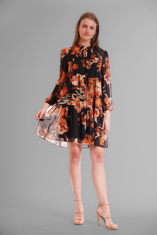 LS PRNTED HMC SHORT DRESS