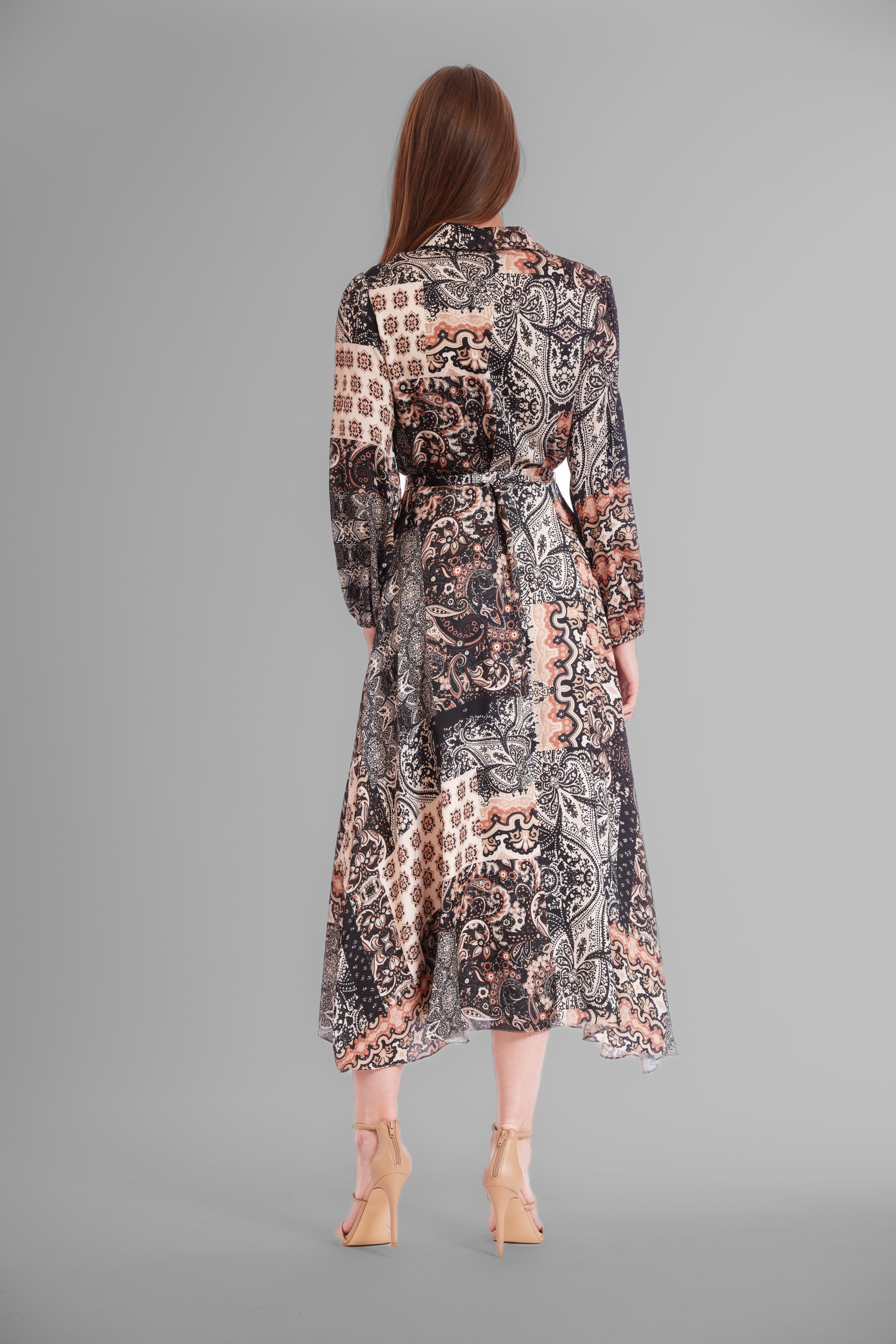 LONG SLV SHIRT DRESS W/ SELF WAIST TIE – JULIA JORDAN