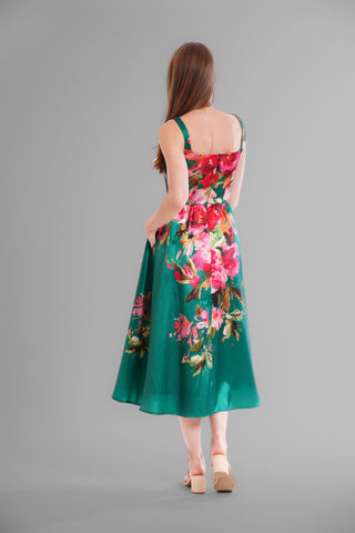 MIDI LENGTH GOWN WITH SQUARE NECKLINE