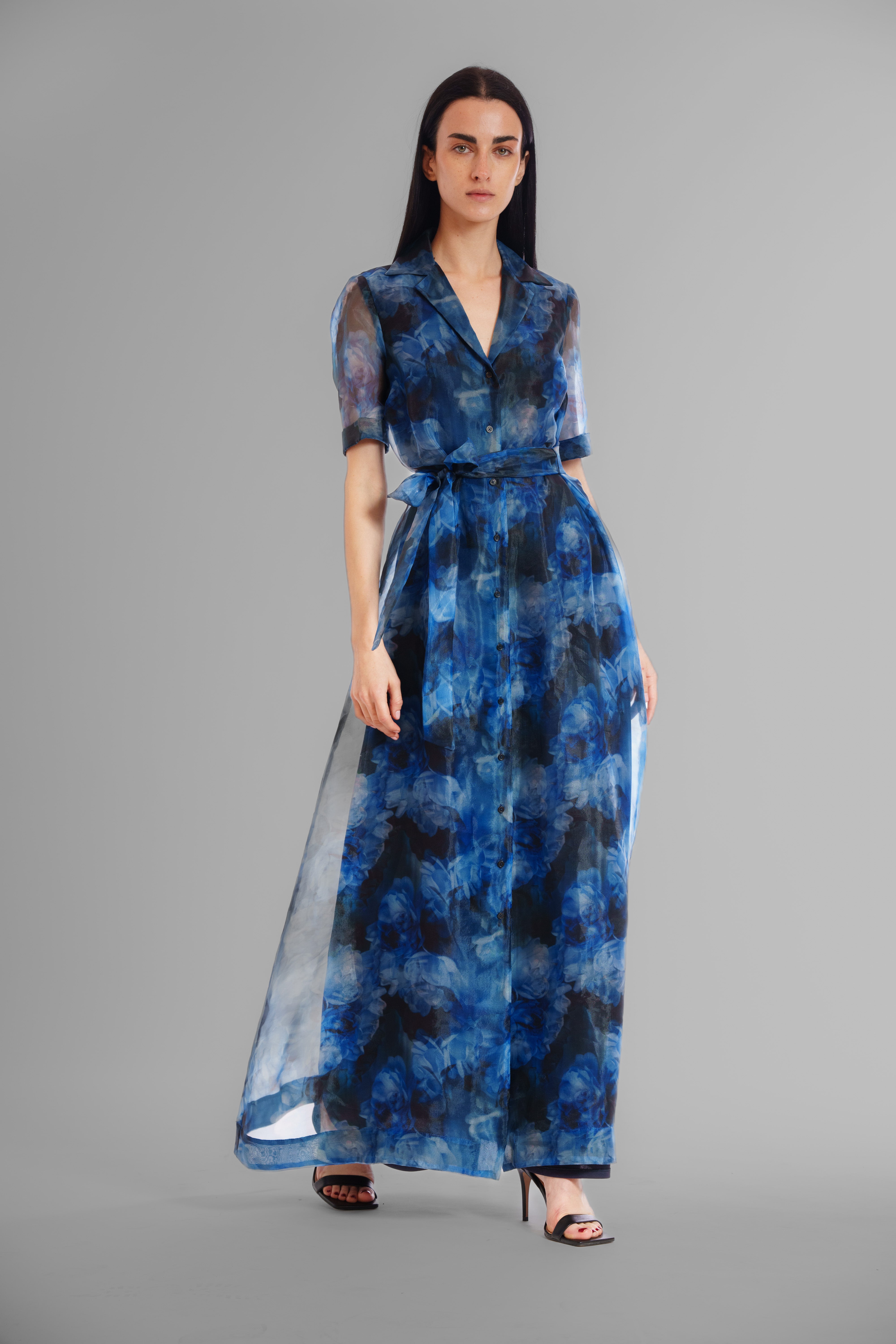 julia jordan dress SHORT SLEEVE PRINTED ORGANZA SHIRT DRESS LONG – JULIA JORDAN
