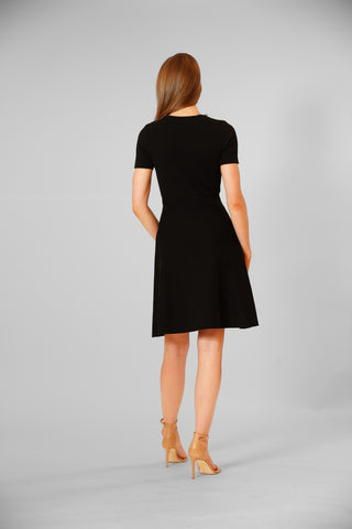 SHORT SLEEVE DRESS W/ NOVELTY TRIM