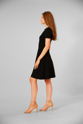 SHORT SLEEVE DRESS W/ NOVELTY TRIM