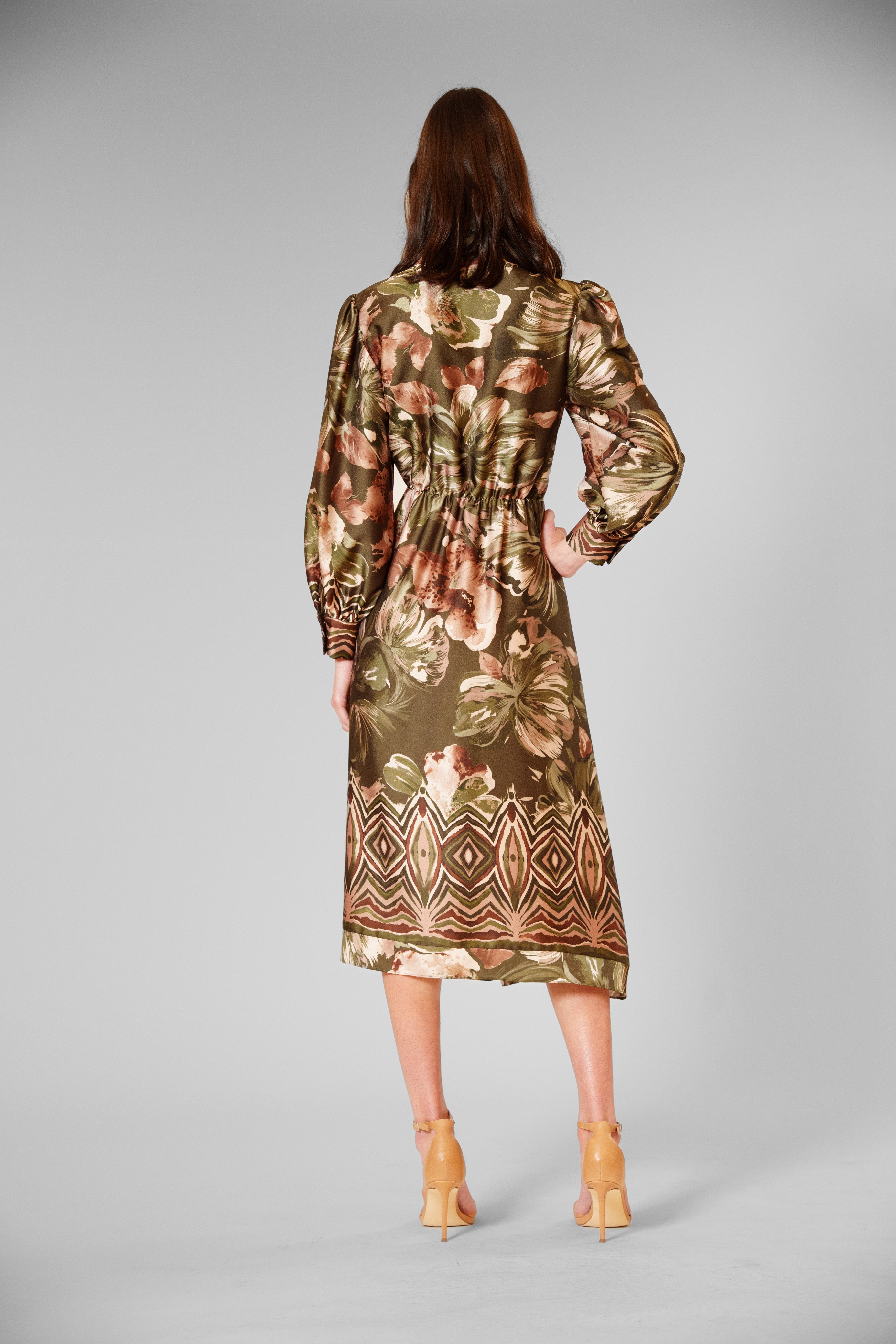 LONG SLV MIDI SHIRTDRESS W/ SELF SASH – JULIA JORDAN