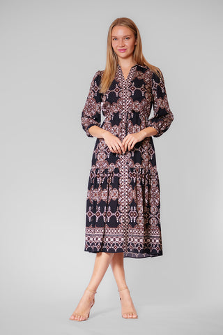 3/4 SLV MAXI SHIRTDRESS