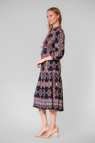 3/4 SLV MAXI SHIRTDRESS