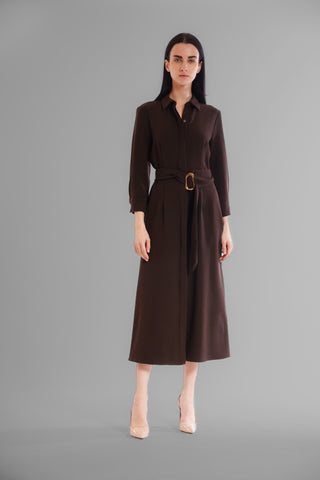 LONG SLV SHIRTDRESS W/ BELT DETAIL