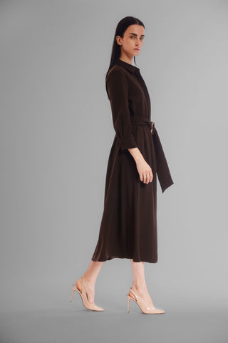 LONG SLV SHIRTDRESS W/ BELT DETAIL