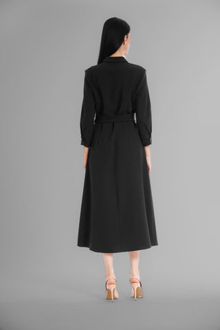 LONG SLV SHIRTDRESS W/ BELT DETAIL