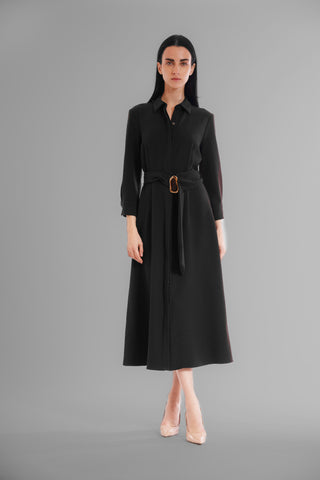 LONG SLV SHIRTDRESS W/ BELT DETAIL