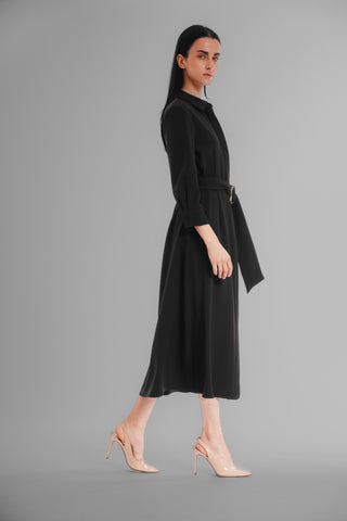 LONG SLV SHIRTDRESS W/ BELT DETAIL
