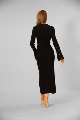 PRE-ORDER: SWEATER LONG SLEEVE COLLARED MIDI LENGTH