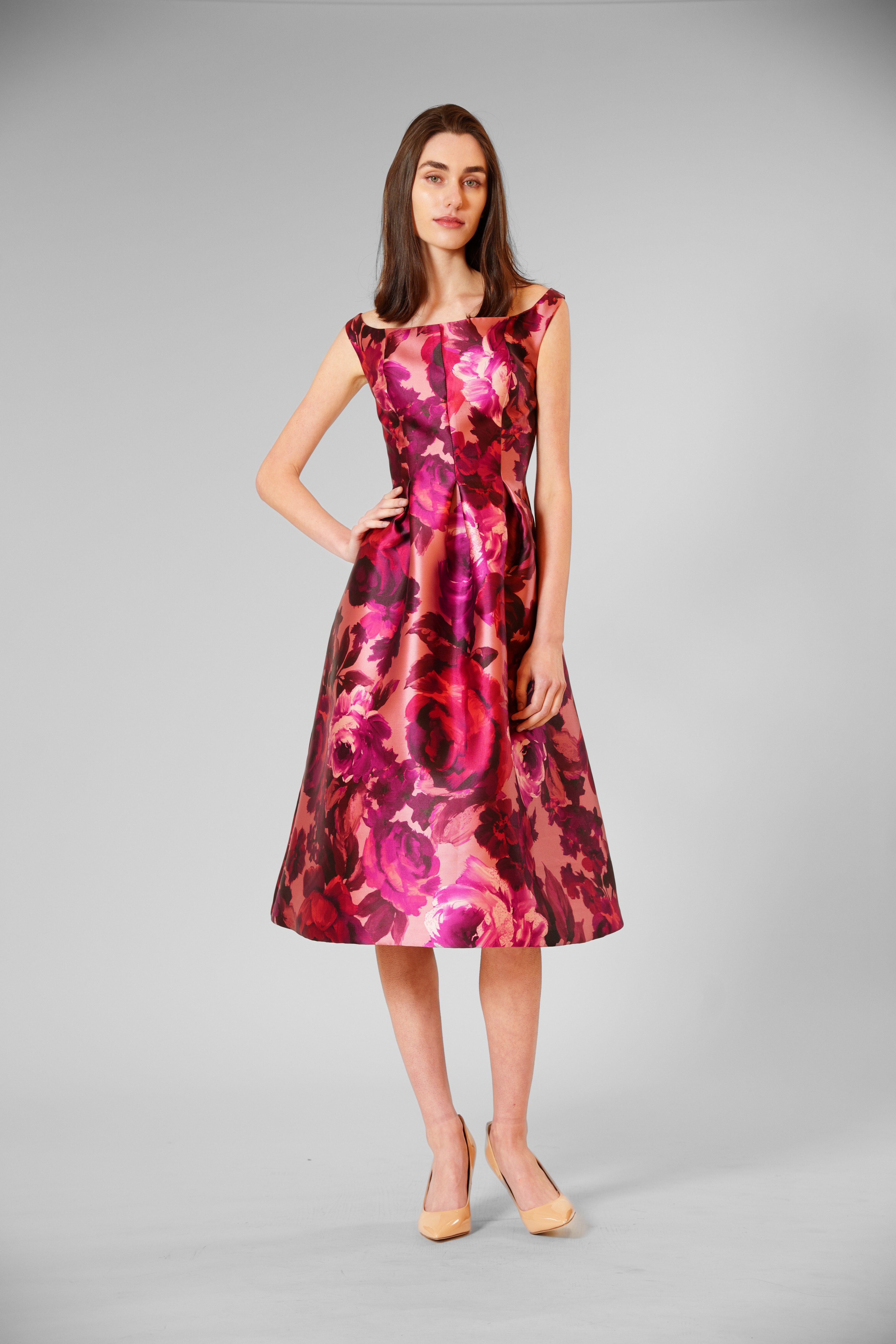 OFF THE SHOULDER BOAT NECK EVENING DRESS JULIA JORDAN OFF THE SHOULDER BOAT NECK EVENING DRESS JULIA JORDAN