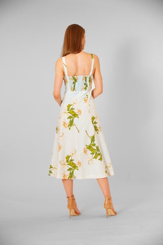 SLVLESS COTTON MIDI DRESS W/ SQUARE NECK