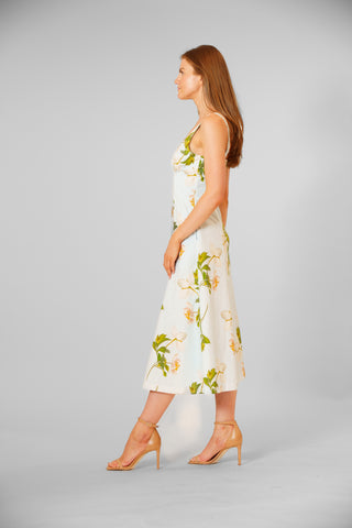 SLVLESS COTTON MIDI DRESS W/ SQUARE NECK
