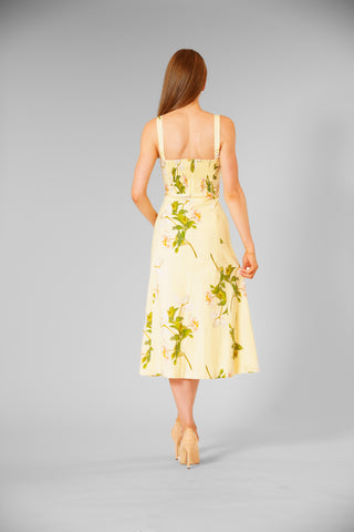 SLVLESS COTTON MIDI DRESS W/ SQUARE NECK
