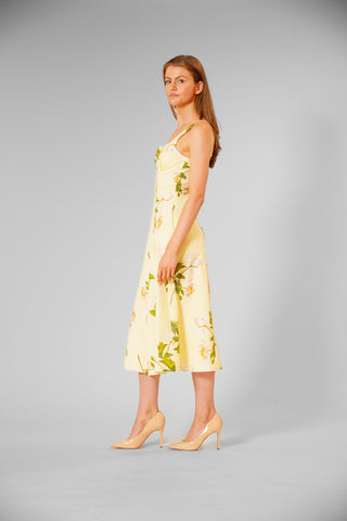 SLVLESS COTTON MIDI DRESS W/ SQUARE NECK