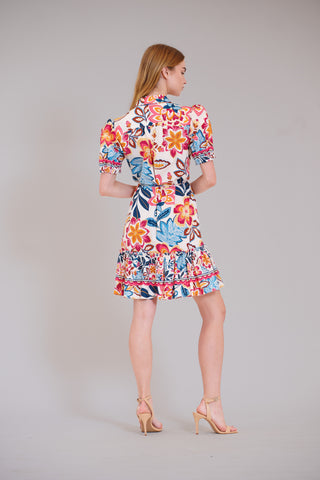 BALLOON SLV COLLARED BUTTON UP SHIRT DRESS