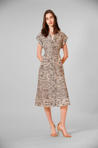 SHORT SLEEVE V NECK BALBOA MAXI SHIRT DRESS