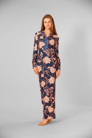 PRINTED ITY LONG SLV SHIRT LONG DRESS