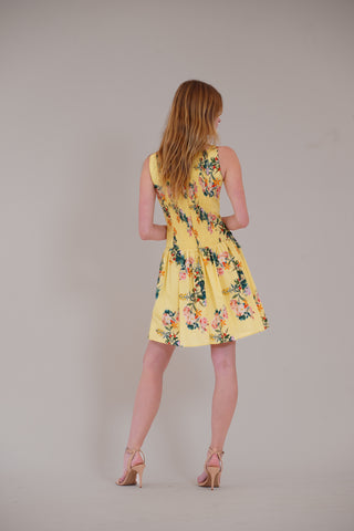 SLVLESS SQUARE NECK COTTON POPLIN SHORT DRESS