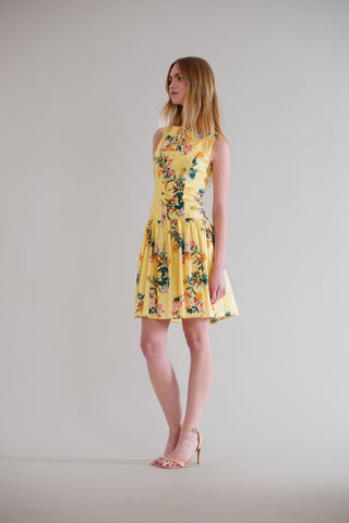 SLVLESS SQUARE NECK COTTON POPLIN SHORT DRESS