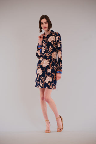 PRINTED ITY LONG SLV SHIRT SHORT DRESS