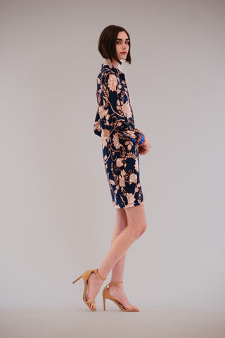 PRINTED ITY LONG SLV SHIRT SHORT DRESS