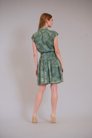 CAP SLV SHORT DRESS W TIE WAIST