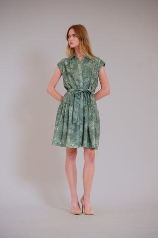 CAP SLV SHORT DRESS W TIE WAIST